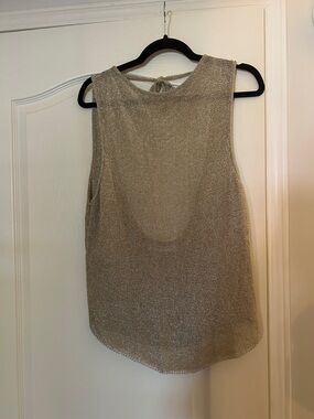 Metallic Gold Sleeveless Knit Top